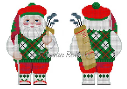 1240 Golfing Santa - 2 Sided