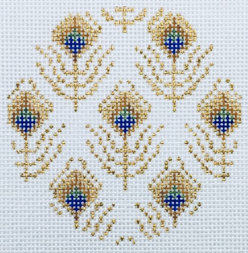 18i Peacock Feathers Round