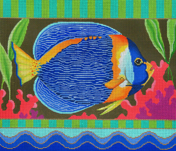 Amanda Lawford bright tropical fish needlepoint canvas