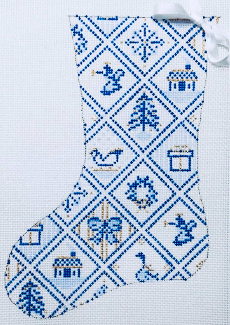 25A Blue and White Tiles Mini Stocking