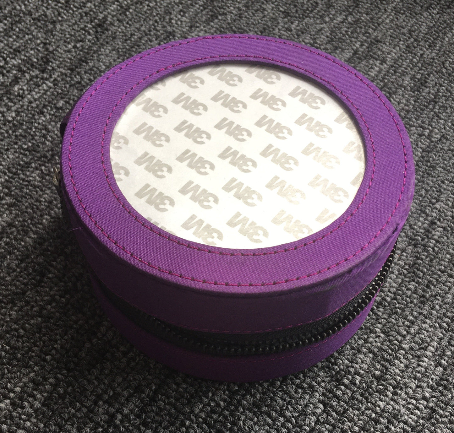 Fabric Round Jewelry Box - 5in Purple