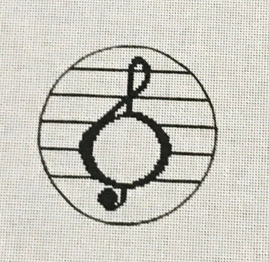 RD197 Music Note Treble Cleff Monogram Round