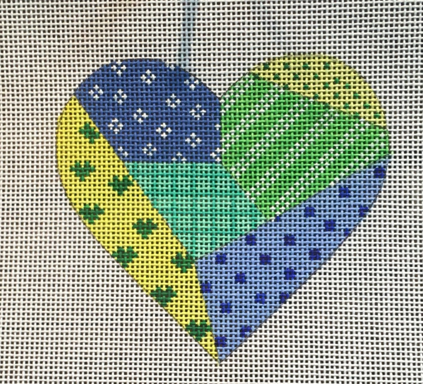 OM-24 Blue Patchwork Heart