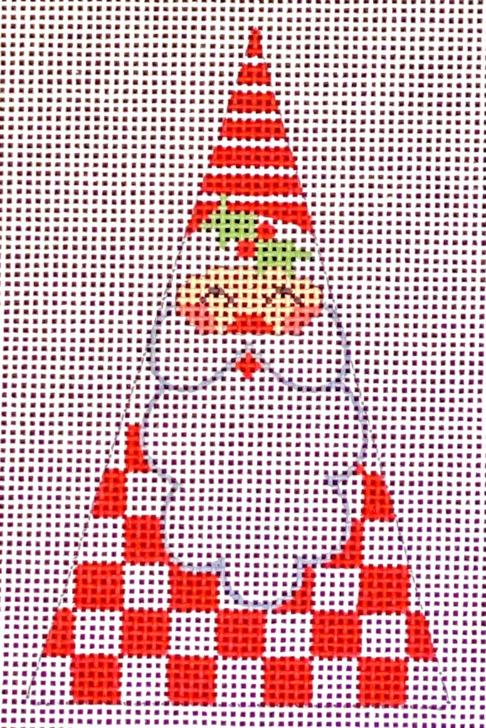 CH-611 Red and White Checkered Triangle Santa