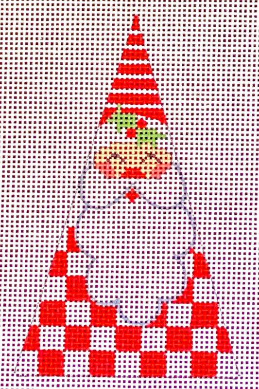 CH-611 Red and White Checkered Triangle Santa
