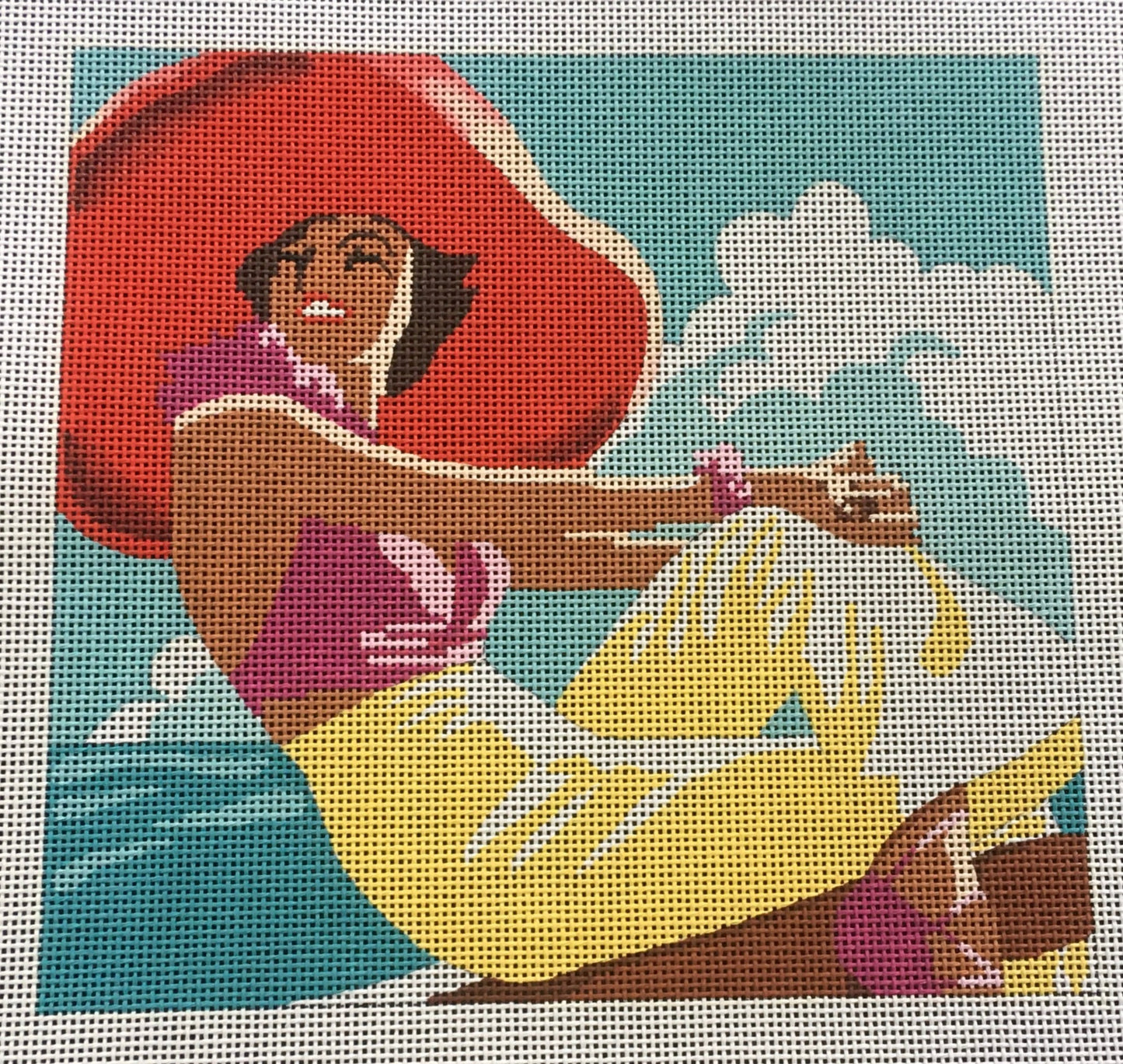 PE103 Lady in Red Hat