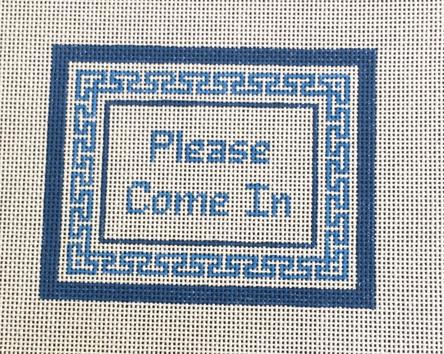 0820 "Please Come In" Greek Key Sign