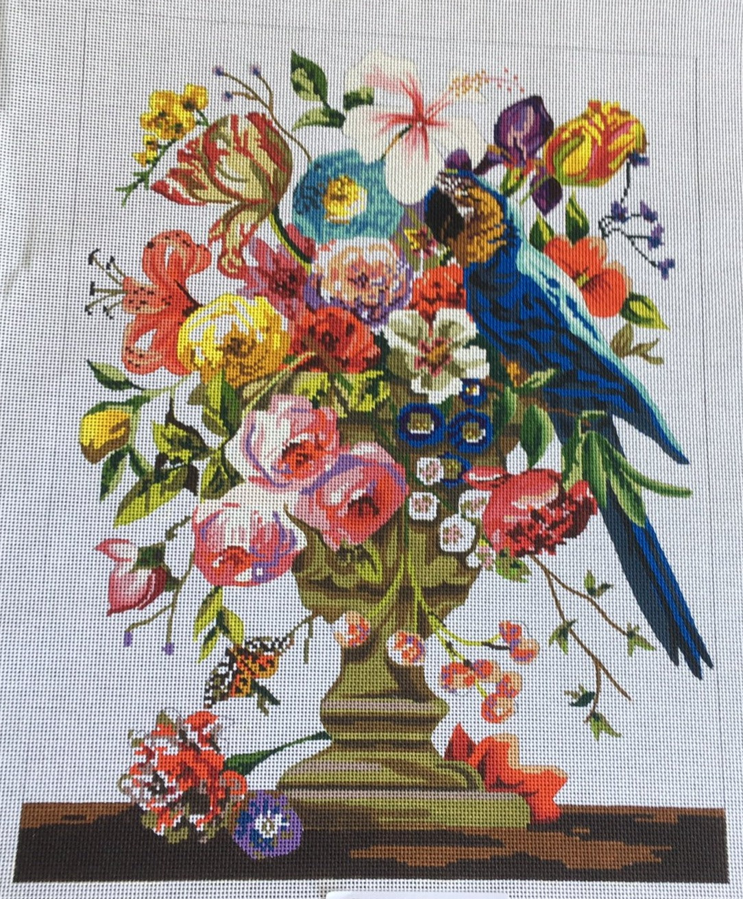 FF183 Parrot with Flowers