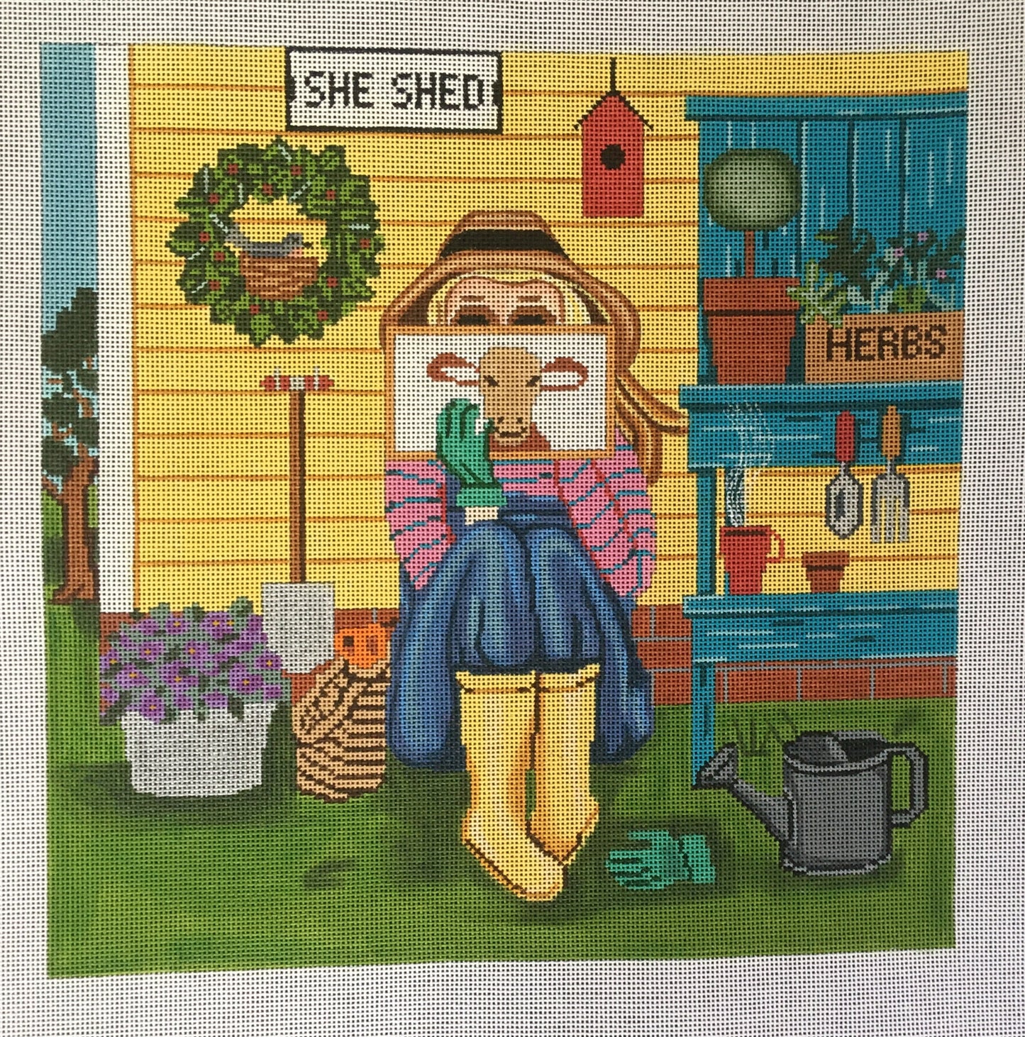 GE-P334 Gardening Stitching Girl