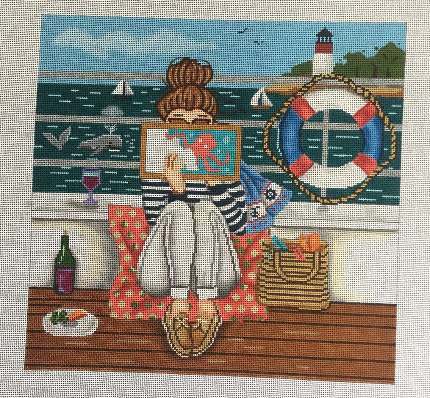 GE-P335 Nautical Boating Stitching Girl