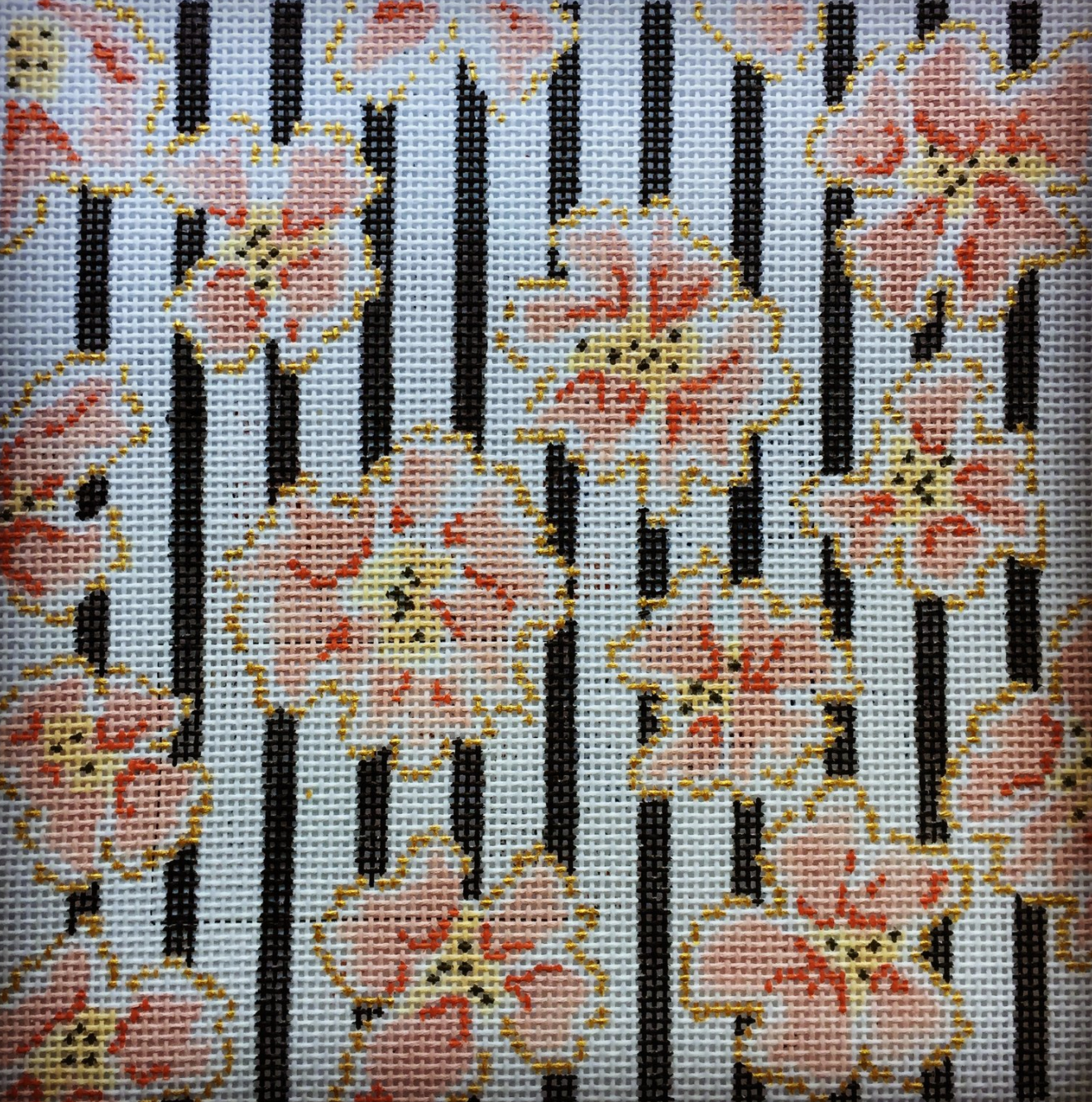 15f Coral and Gold Flowers