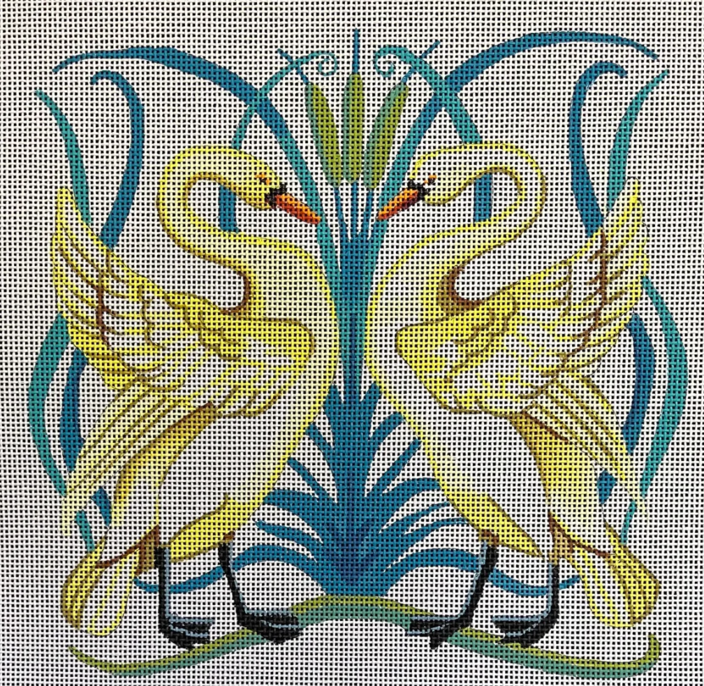 AN183 Art Nouveau Swans