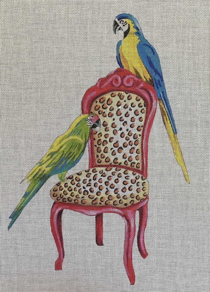 AN188 Parrots on Chair