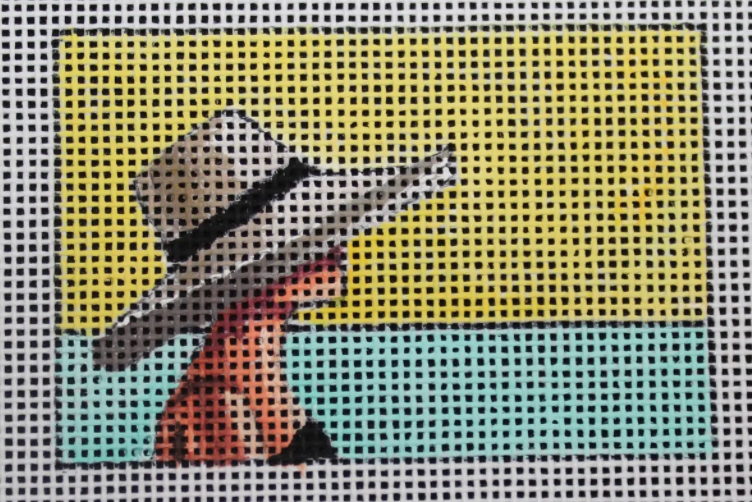 LT006 Sunhat on Yellow Luggage Tag