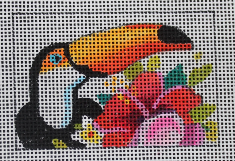 LT032 Floral Toucan Luggage Tag