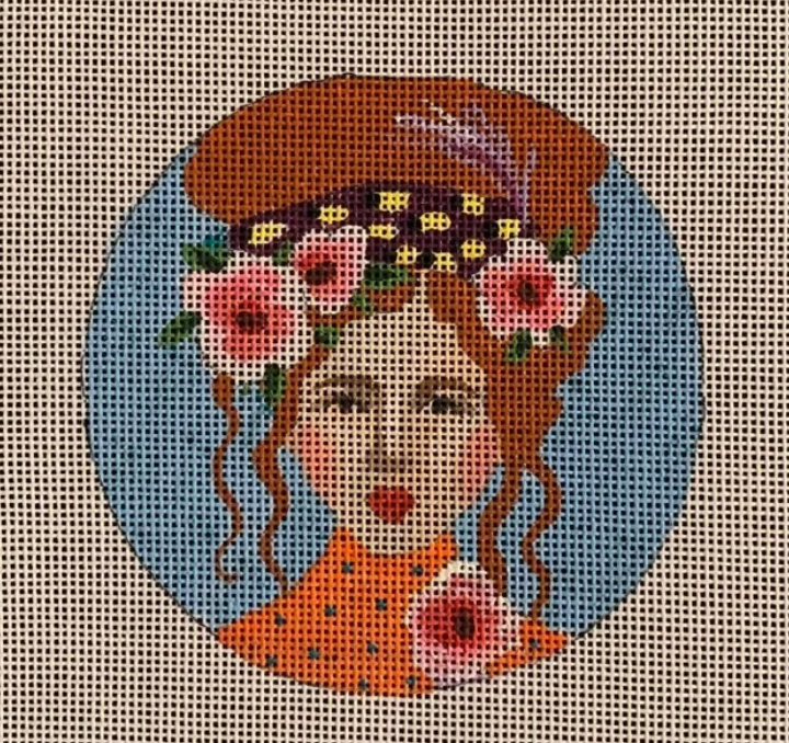 IN518 Lady on Light Blue