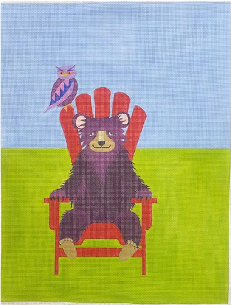 ZE708 Bear in an Adirondack Chair
