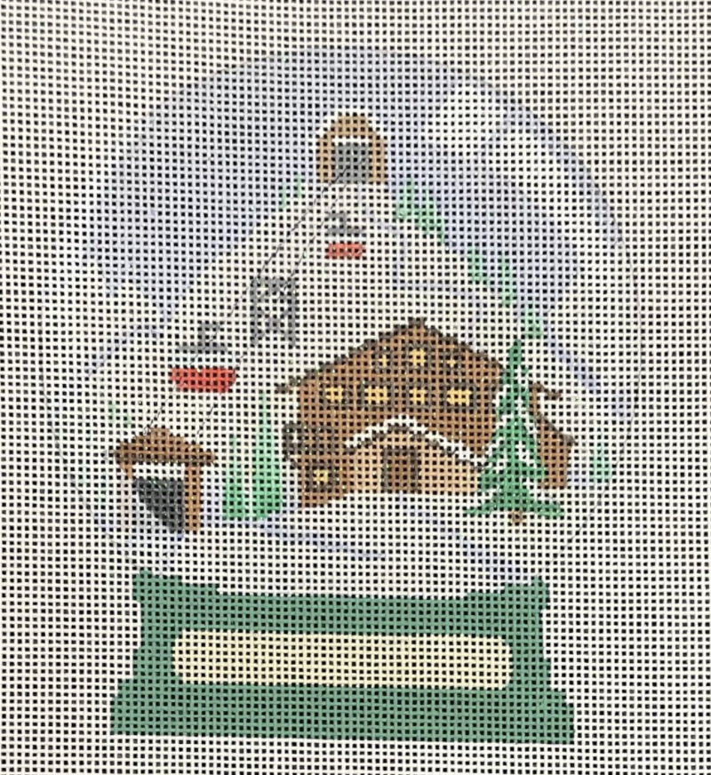 AL-067 Ski Mountain House Snow Globe