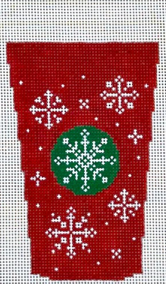 RD236 Red Snowflake Coffee Cup