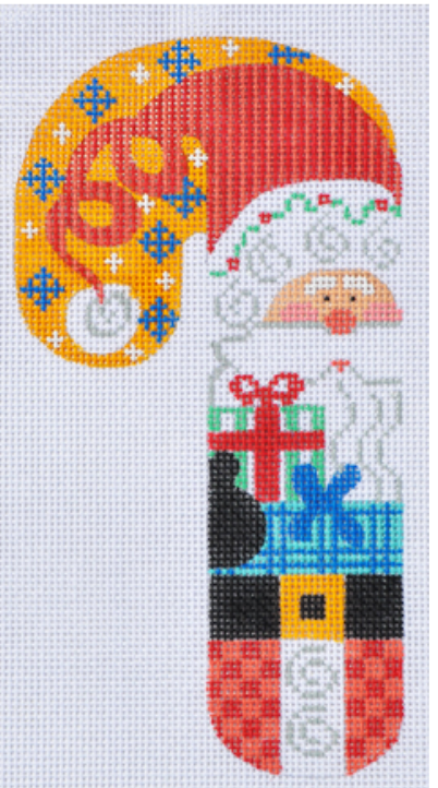 CH-56 Santa With Present Candy Cane