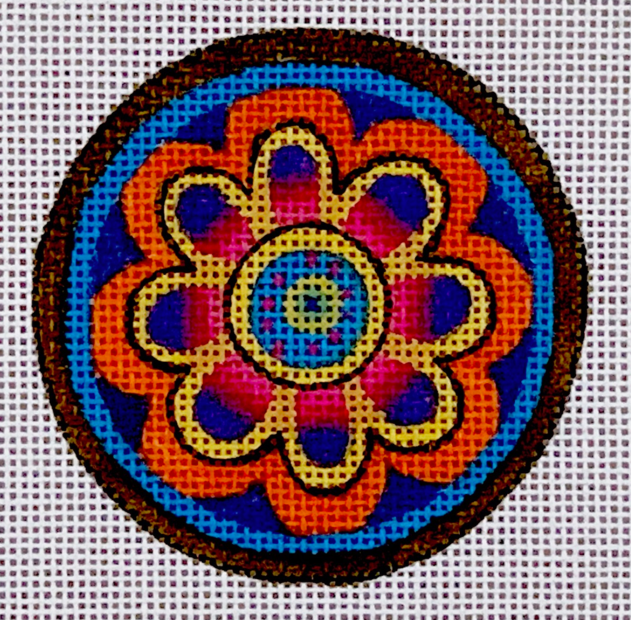 LB-142 Pink Orange Floral Round