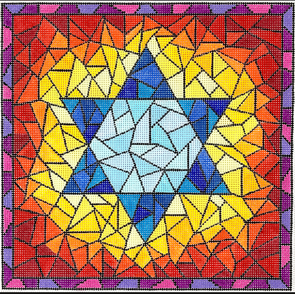 TEF-07 Stained Glass Star of David Tefillin Bag