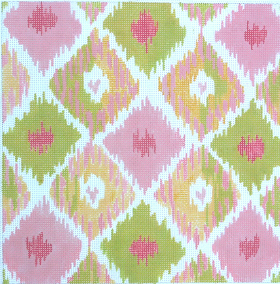 PL-134 Ikat Diamonds with Four Hearts