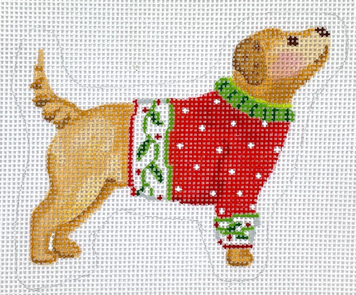 SER-OM-01 Yellow Dog in Red Sweater