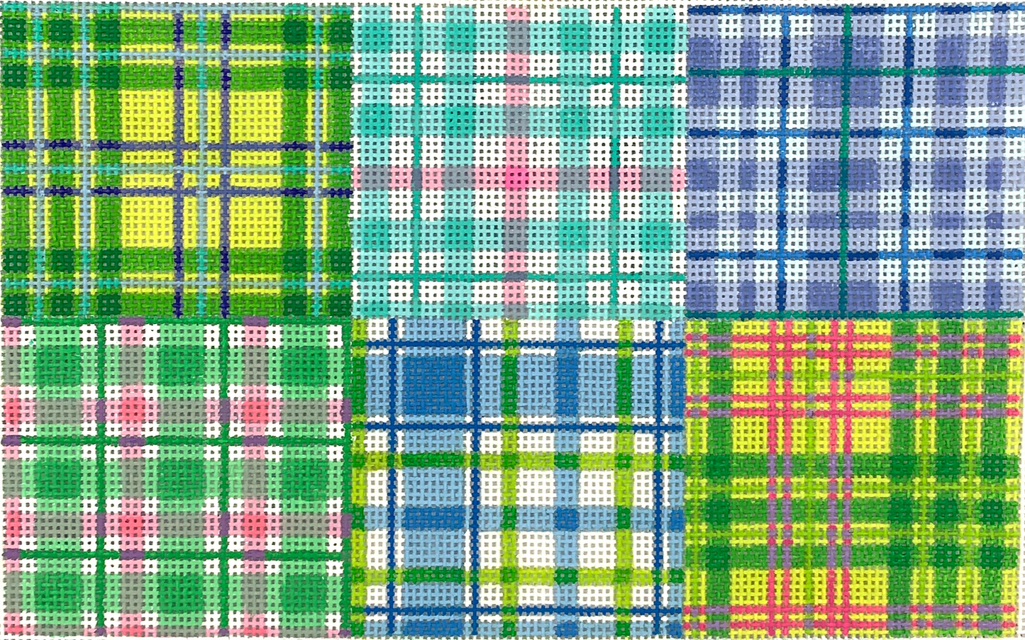 CL-08 Blue and Green Madras Plaid Clutch