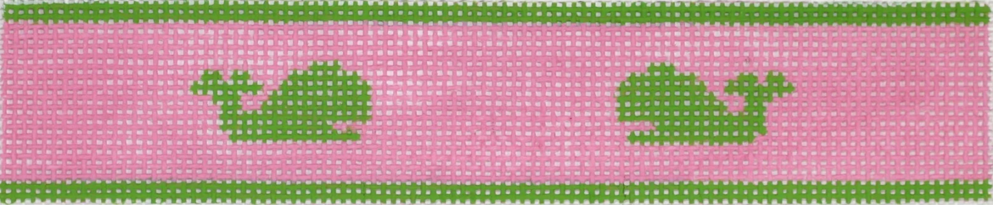 KF-34 Lime Green Whales on Pink Key Fob