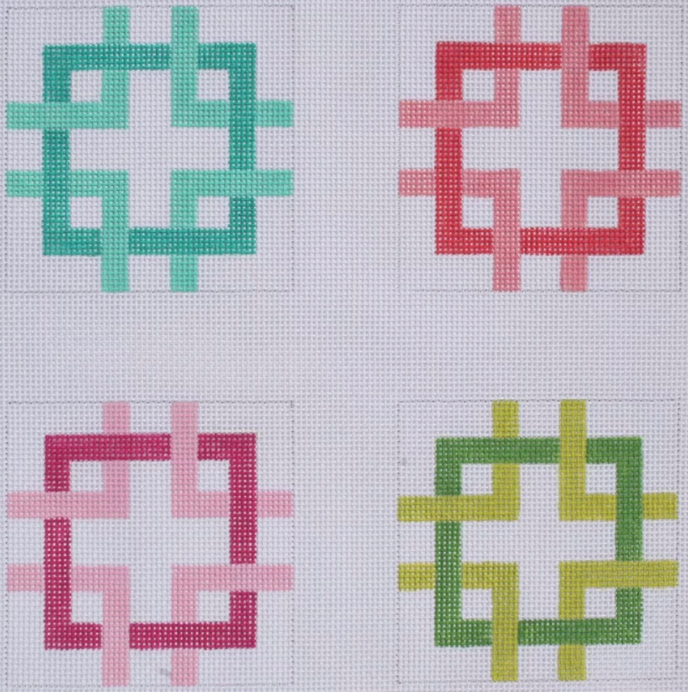 CO4-41 Bright Interlocking Square Coasters