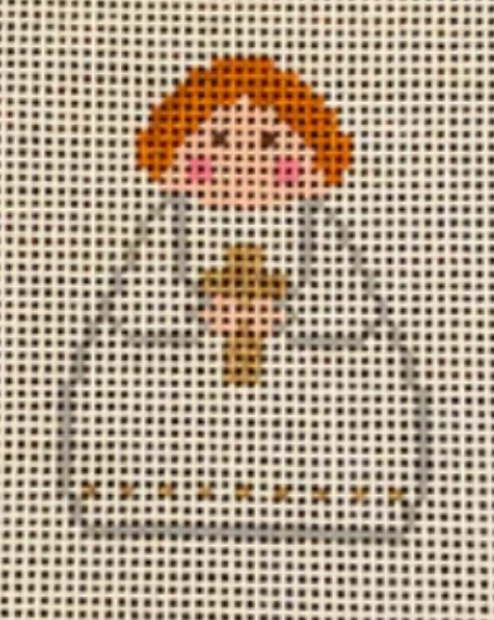 SI165-19 White Angel with Cross