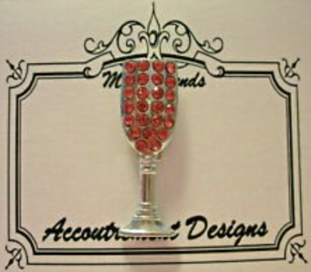 Crystal Champagne Glass Needleminder Magnet