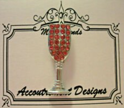 Crystal Champagne Glass Needleminder Magnet