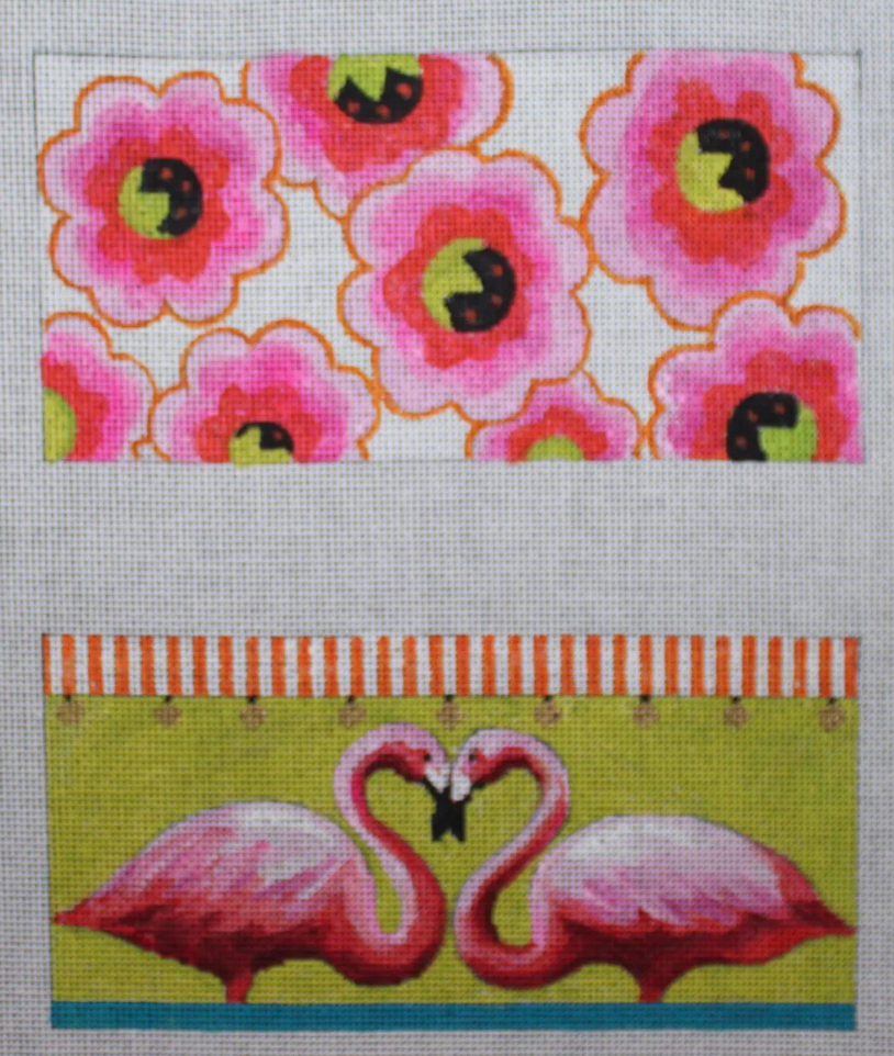 EY223 Flamingo and Floral Eyeglass Case