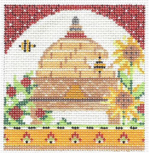 KCBee08 Sunny Provence Bee Skep