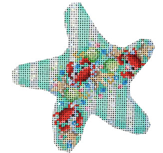 CT1759 Crab Confetti on Aqua Starfish Ornament