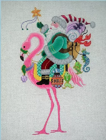 B-114 Santa on Flamingo