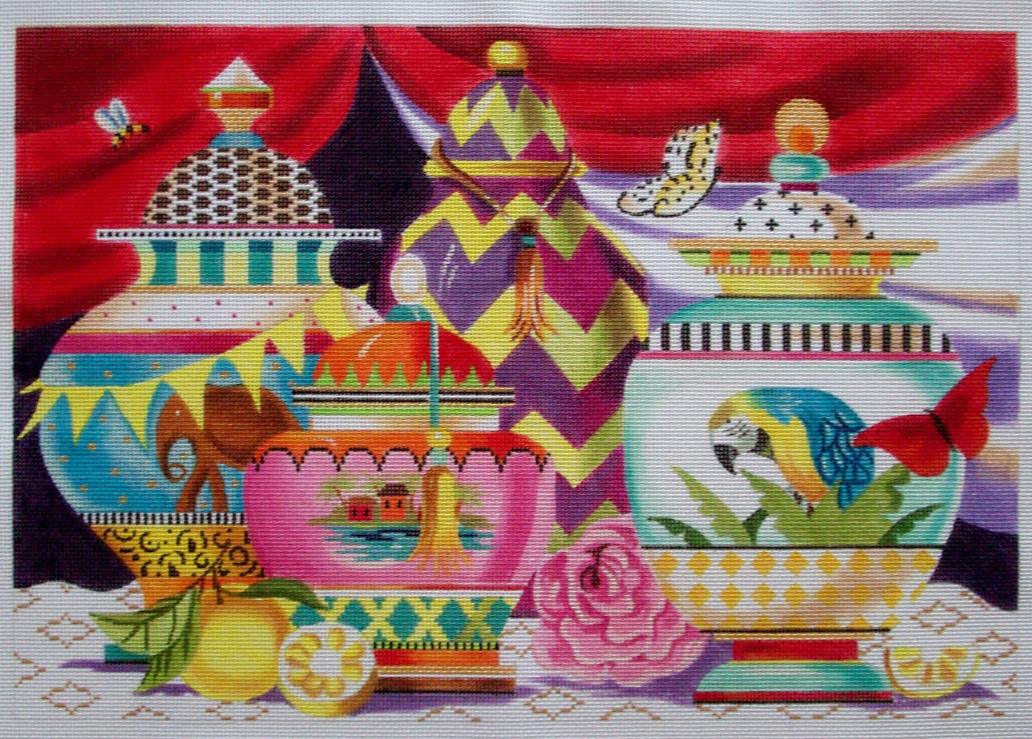 MC433 Urns with Lemons and Butterflies