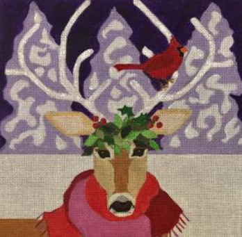 H260 Reindeer and Cardinal