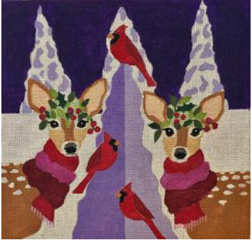 H261 Fawns and Cardinals