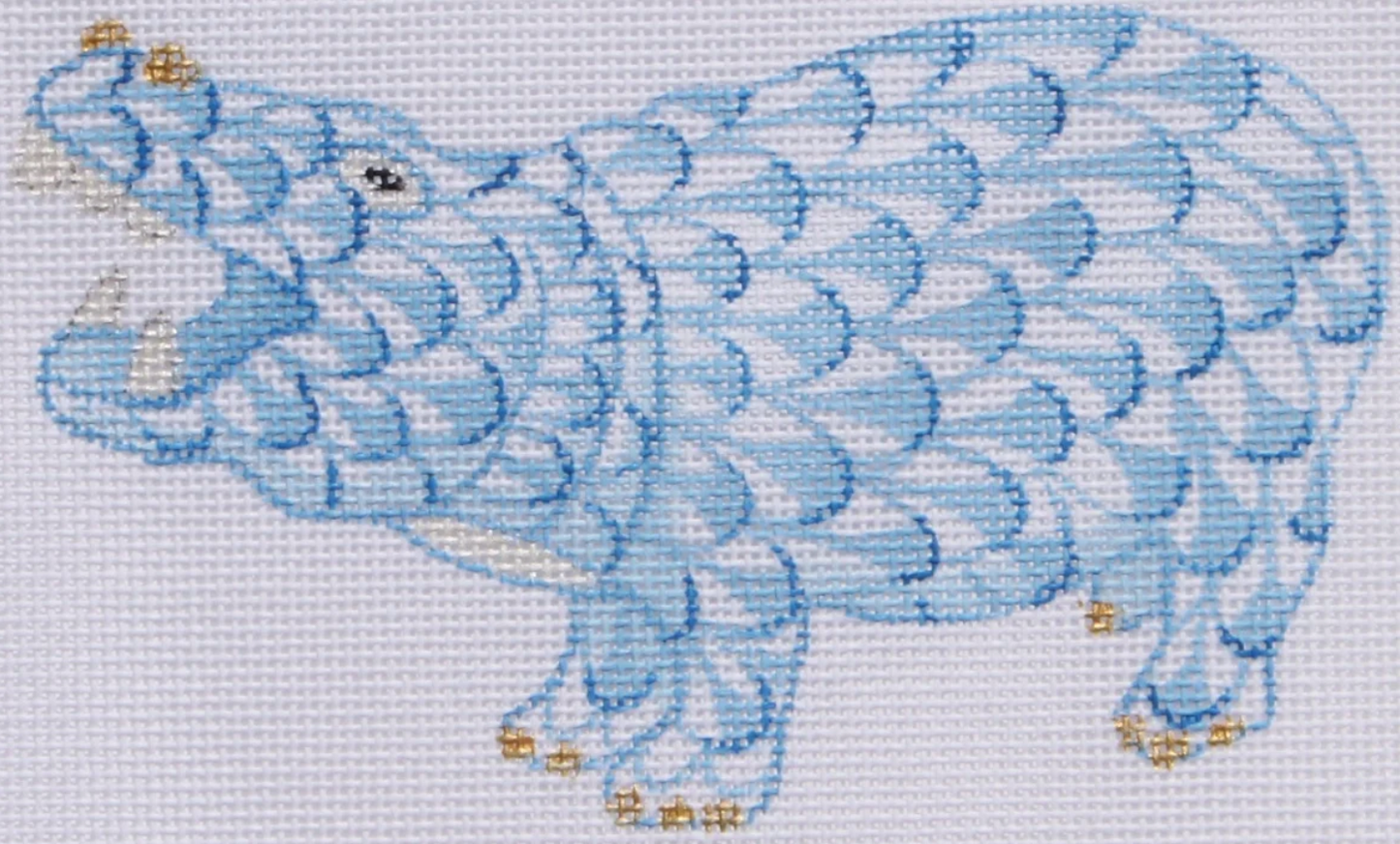 OM-176 Mini Blue Fishnet Hippo