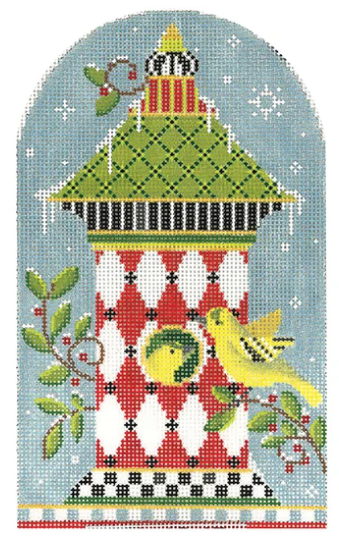 KBH12 Red Harlequin Yellow Finch House