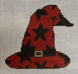 KCD1127 Stars on a Red Witch's Hat