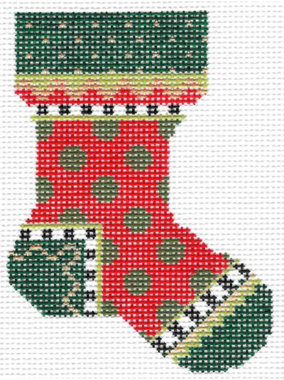 KCN710 Red Polka Dot Mini Sock - 18 Mesh