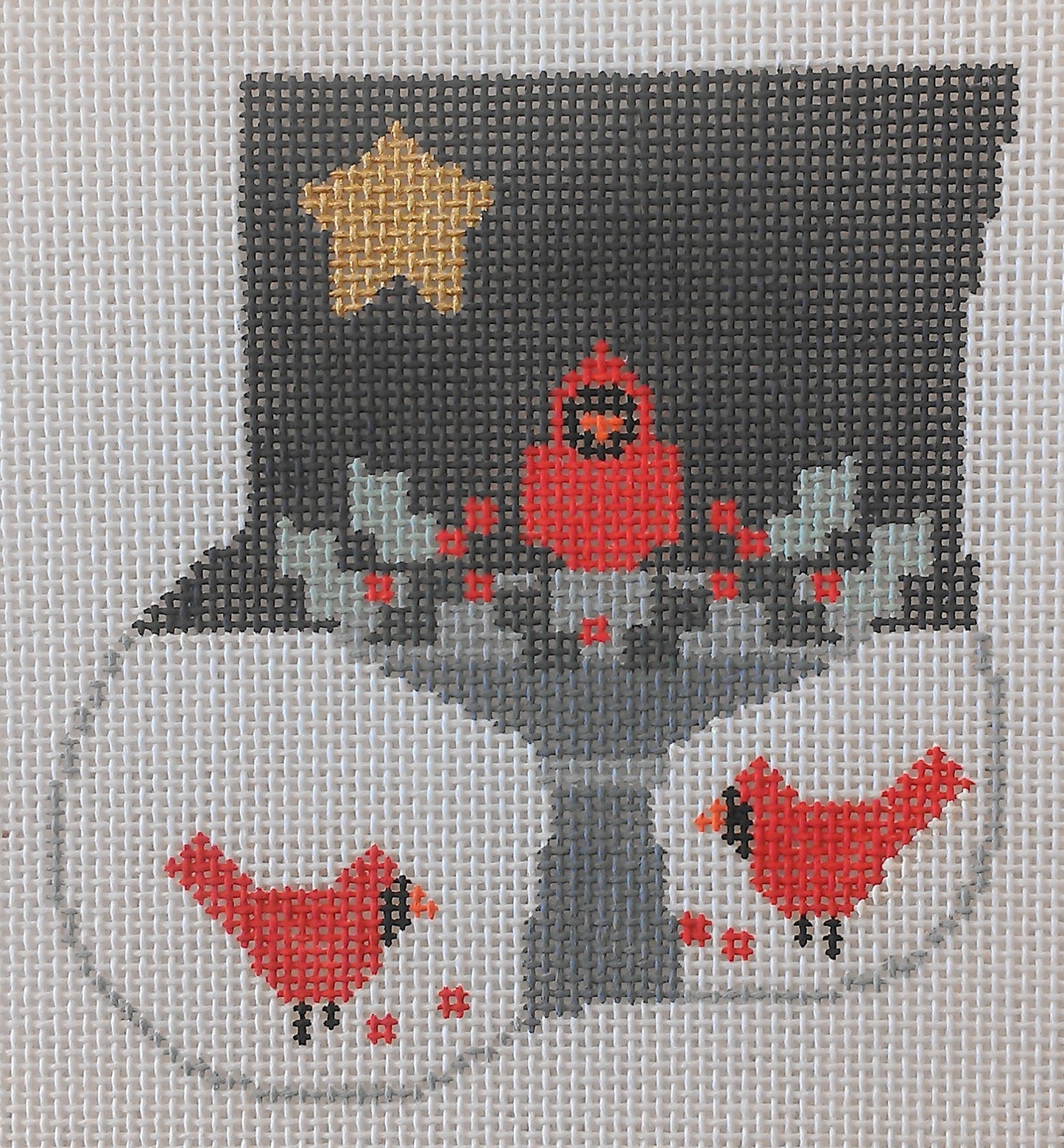 CM280 Cardinals in Birdbath Mini Sock