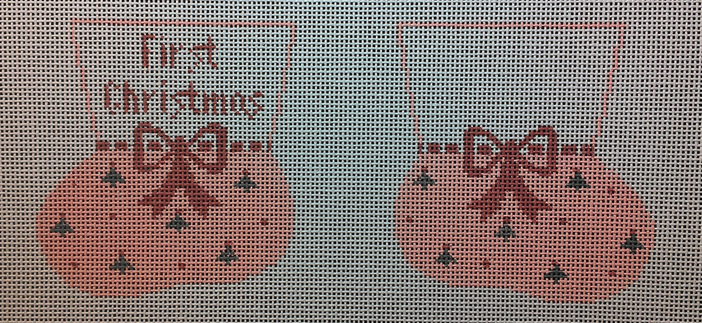 CO301 Pink Baby's First Christmas Booties