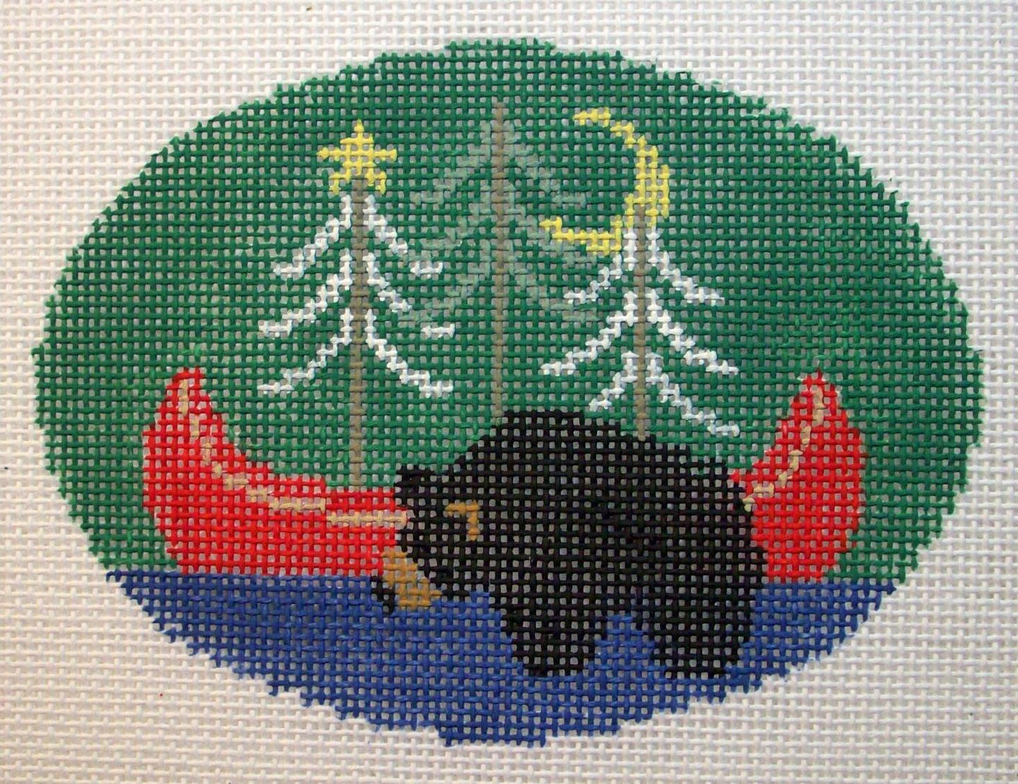 MO114 Bear with Red Canoe