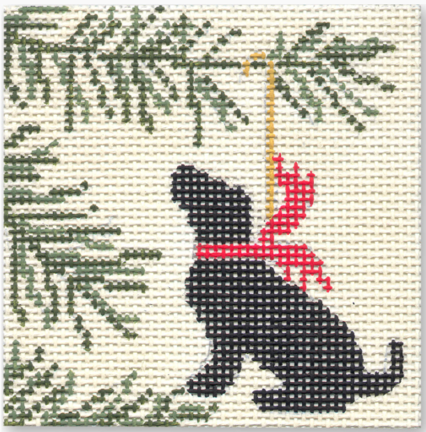 LM-XO06 Christmas Black Lab Square