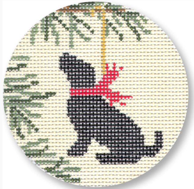 LM-XO09 Christmas Lab Ornament - Black Lab